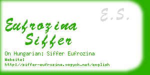 eufrozina siffer business card